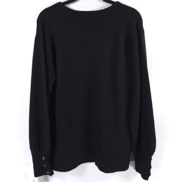 NWT DEMOCRACY Pullover Top Sweater V neck Tie STYLE B6092CKSW Size SMALL - Picture 2 of 11